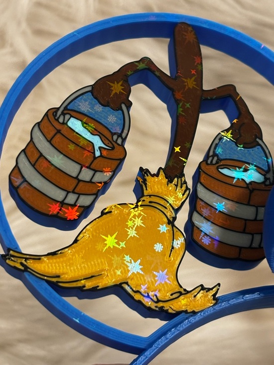 Hand Crafted Blue Sorcerer Mouse Ear Headband with Star Bow - Picture 10 of 12